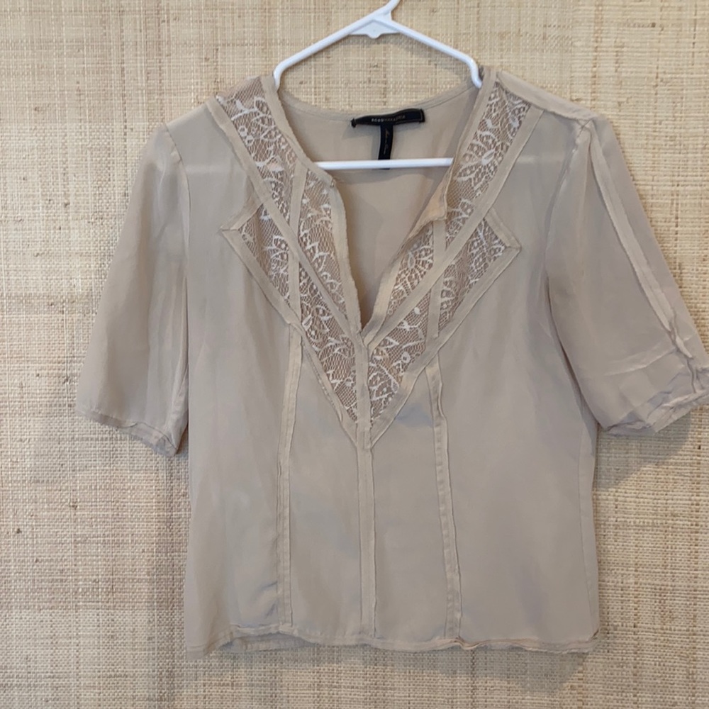 BCBG, Cream blouse, XS